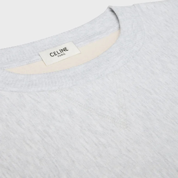 Sweter oversize z okrągłym dekoltem z bawełnianego polaru