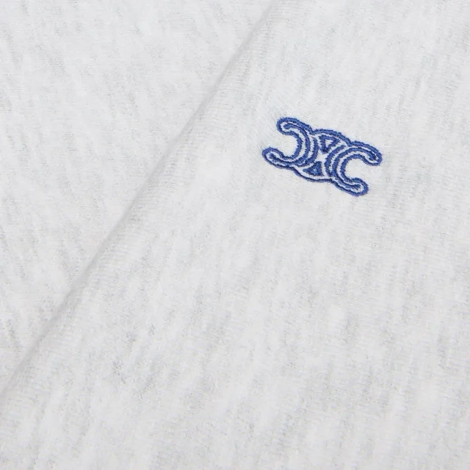Sweter oversize z okrągłym dekoltem z bawełnianego polaru