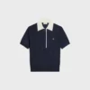 Sweter polo z delikatnego kaszmiru i jedwabiu Sweter polo z delikatnego kaszmiru i jedwabiu