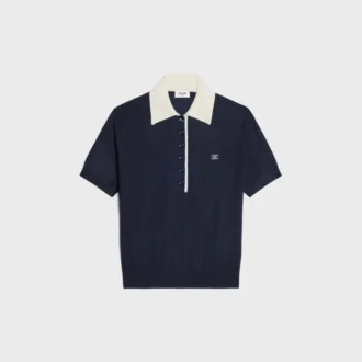 Sweter polo z delikatnego kaszmiru i jedwabiu Sweter polo z delikatnego kaszmiru i jedwabiu