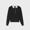 Sweter polo z delikatnego kaszmiru i jedwabiu