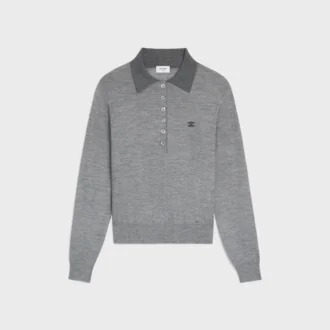 Sweter polo z delikatnego kaszmiru i jedwabiu