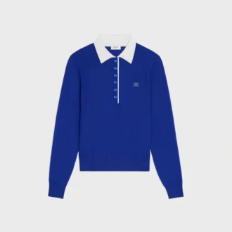 Sweter polo z delikatnego kaszmiru i jedwabiu