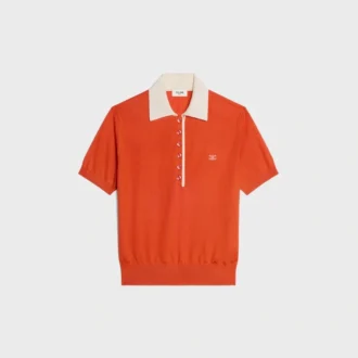 Sweter polo z delikatnego kaszmiru i jedwabiu
