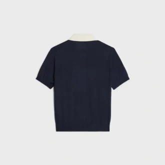 Sweter polo z delikatnego kaszmiru i jedwabiu Sweter polo z delikatnego kaszmiru i jedwabiu