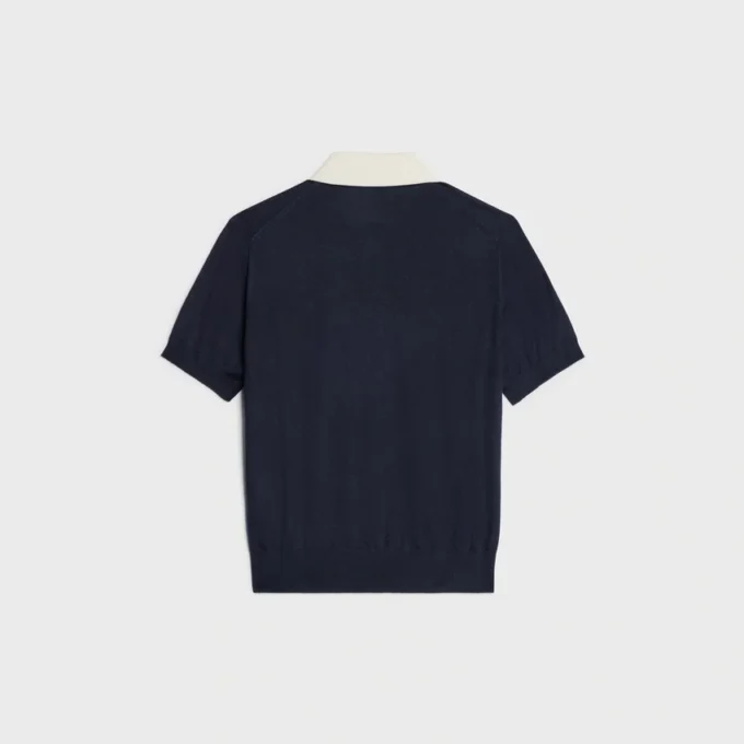Sweter polo z delikatnego kaszmiru i jedwabiu Sweter polo z delikatnego kaszmiru i jedwabiu