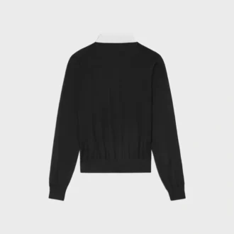 Sweter polo z delikatnego kaszmiru i jedwabiu
