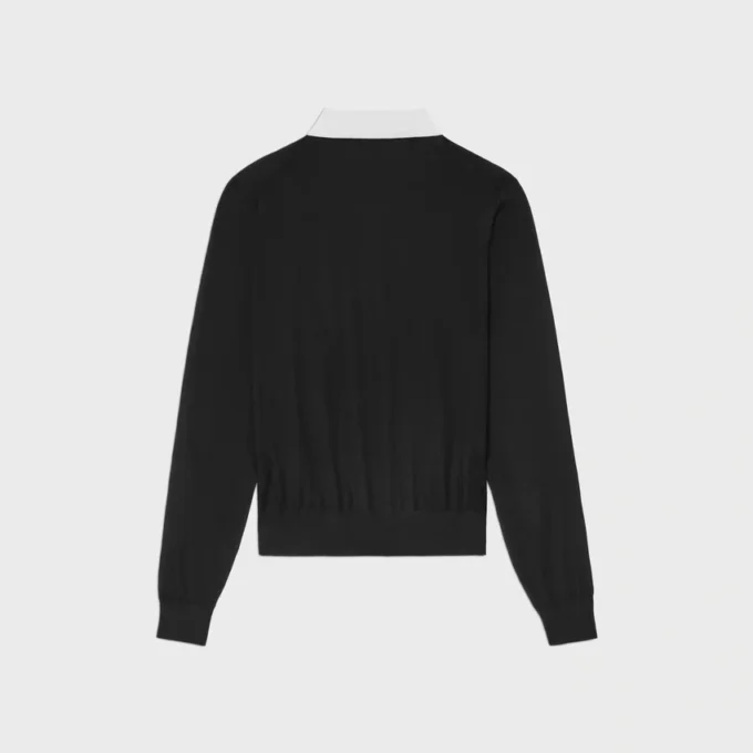 Sweter polo z delikatnego kaszmiru i jedwabiu