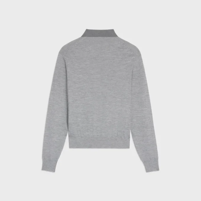 Sweter polo z delikatnego kaszmiru i jedwabiu