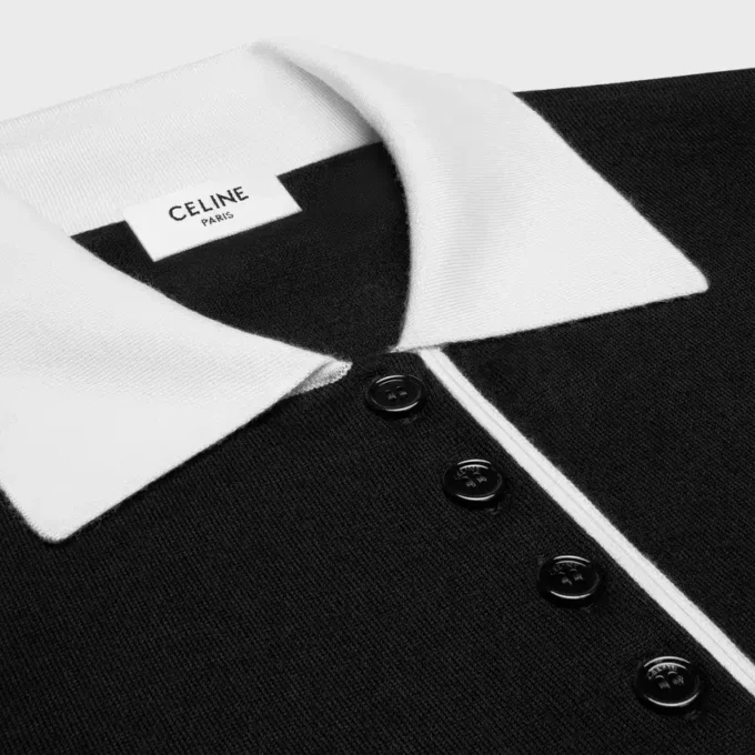 Sweter polo z delikatnego kaszmiru i jedwabiu