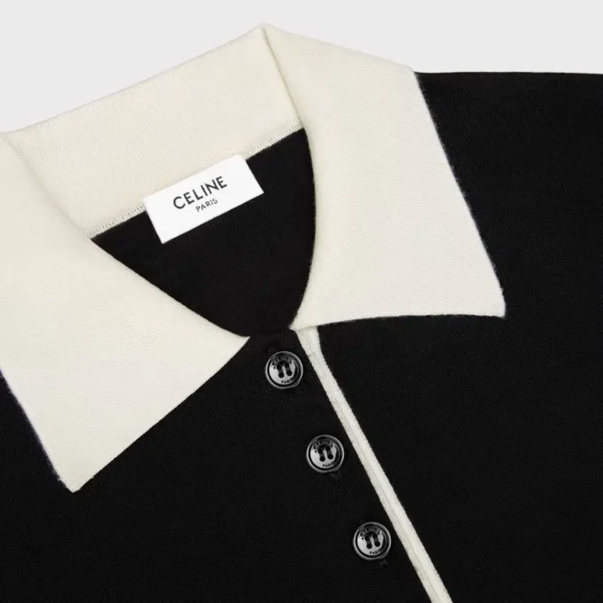 Sweter polo z delikatnego kaszmiru i jedwabiu