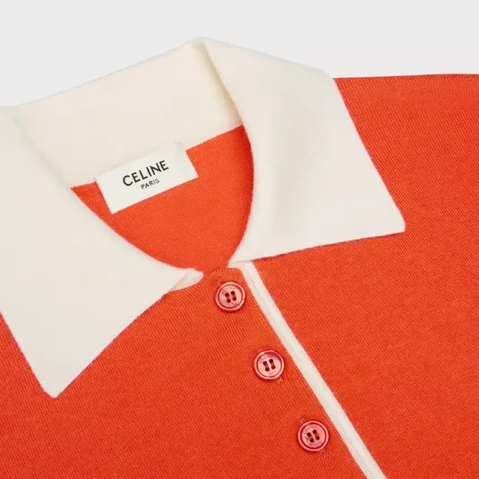 Sweter polo z delikatnego kaszmiru i jedwabiu Sweter polo z delikatnego kaszmiru i jedwabiu