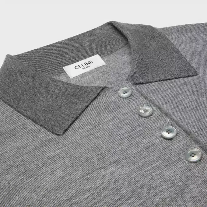 Sweter polo z delikatnego kaszmiru i jedwabiu