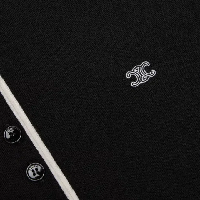 Sweter polo z delikatnego kaszmiru i jedwabiu