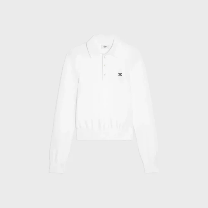 Sweter polo z delikatnej bawełny Sweter polo z delikatnej bawełny