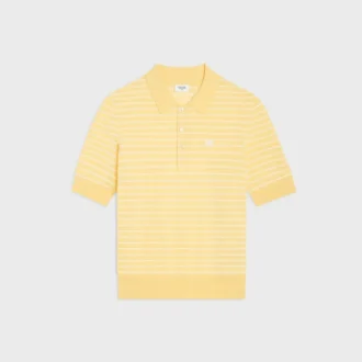Sweter polo z krótkim rękawem z delikatnej bawełny