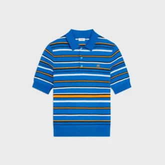 Sweter polo z krótkim rękawem z delikatnej bawełny