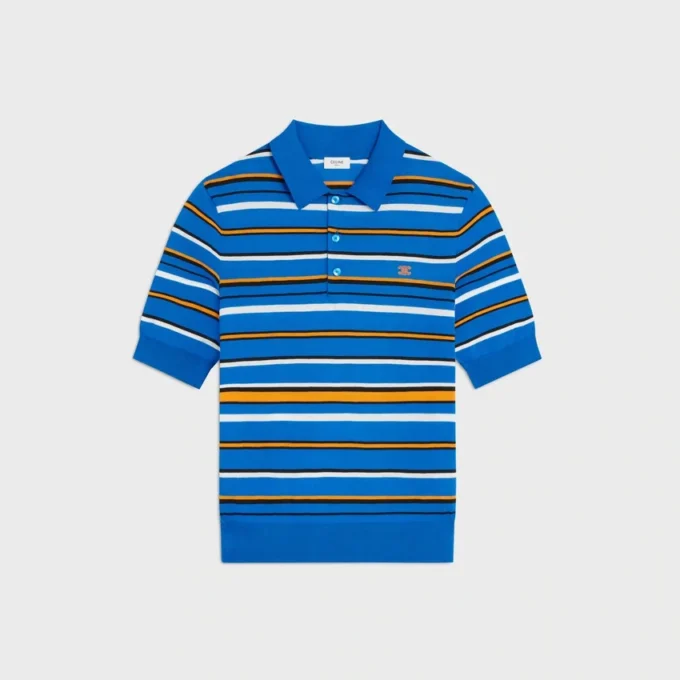 Sweter polo z krótkim rękawem z delikatnej bawełny Sweter polo z krótkim rękawem z delikatnej bawełny
