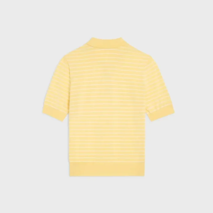 Sweter polo z krótkim rękawem z delikatnej bawełny