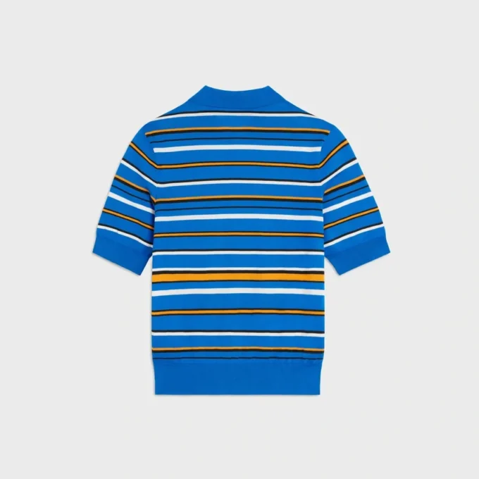 Sweter polo z krótkim rękawem z delikatnej bawełny Sweter polo z krótkim rękawem z delikatnej bawełny