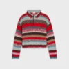 Sweter polo z mieszanki alpaki Mouline i wełny Sweter polo z mieszanki alpaki Mouline i wełny