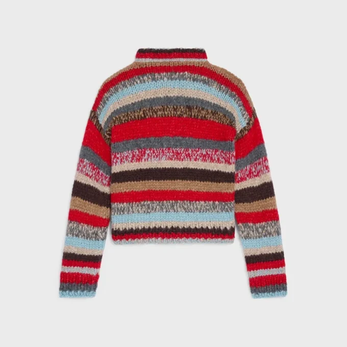 Sweter polo z mieszanki alpaki Mouline i wełny Sweter polo z mieszanki alpaki Mouline i wełny