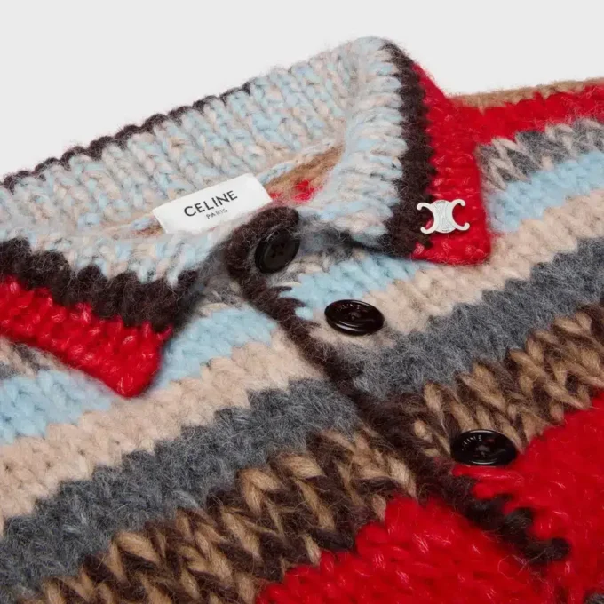 Sweter polo z mieszanki alpaki Mouline i wełny Sweter polo z mieszanki alpaki Mouline i wełny