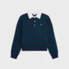 Sweter polo z wełny w paski Sweter polo z wełny w paski