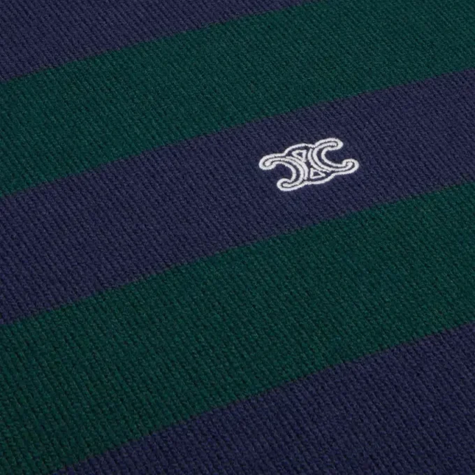 Sweter polo z wełny w paski Sweter polo z wełny w paski