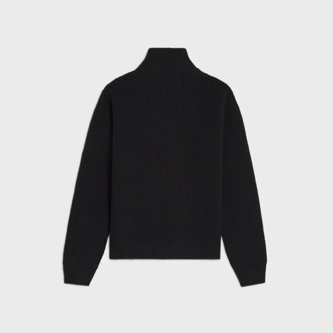 Sweter typu trucker z prążkowanej wełny Sweter typu trucker z prążkowanej wełny