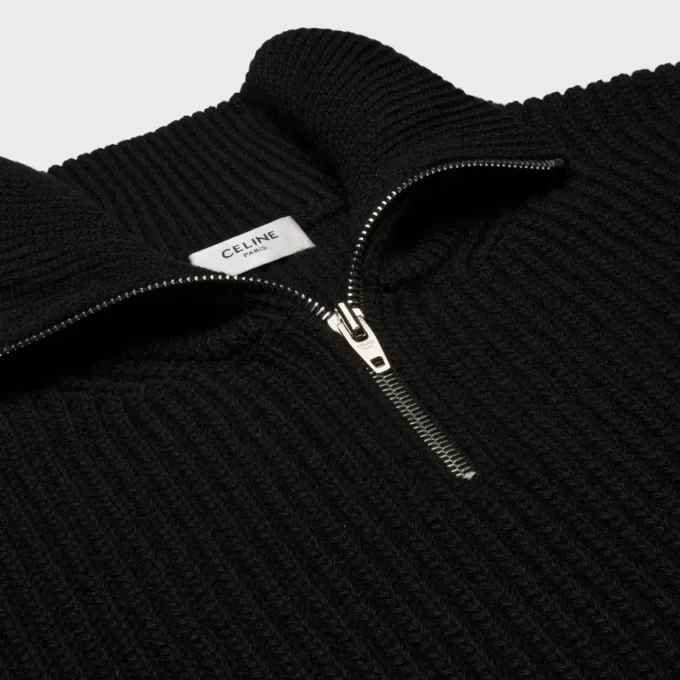 Sweter typu trucker z prążkowanej wełny Sweter typu trucker z prążkowanej wełny