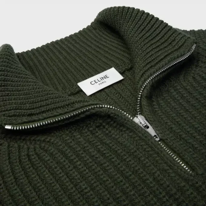 Sweter typu trucker z prążkowanej wełny Sweter typu trucker z prążkowanej wełny