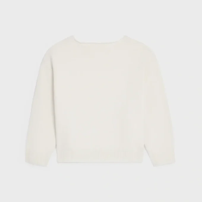 Sweter z dekoltem w łódkę z wełny i kaszmiru