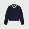 Sweter z dekoltem w serek z kaszmiru Sweter z dekoltem w serek z kaszmiru