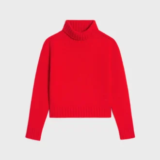 Sweter z golfem z bezszwowego kaszmiru