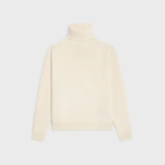 Sweter z golfem z bezszwowego kaszmiru