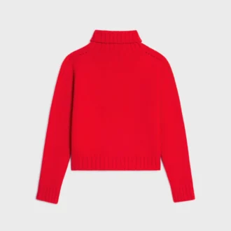 Sweter z golfem z bezszwowego kaszmiru