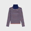 Sweter z golfem z wełny w prążki Sweter z golfem z wełny w prążki