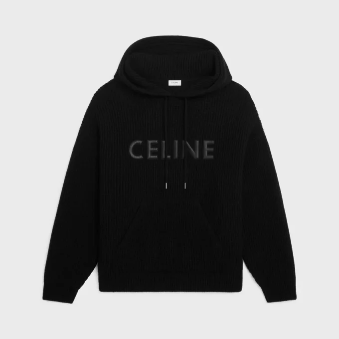 Sweter z kapturem CELINE z Monochroms wełny