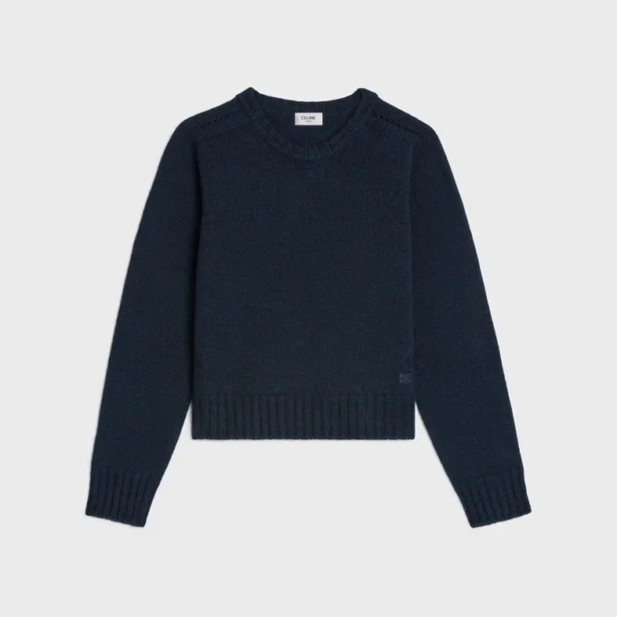 Sweter z okrągłym dekoltem z bezszwowego kaszmiru Sweter z okrągłym dekoltem z bezszwowego kaszmiru