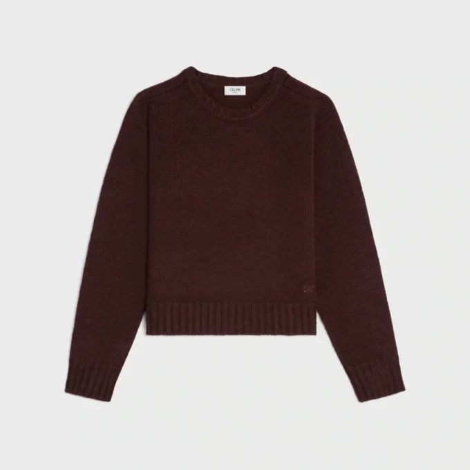 Sweter z okrągłym dekoltem z bezszwowego kaszmiru Sweter z okrągłym dekoltem z bezszwowego kaszmiru