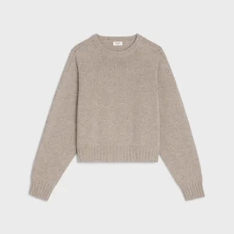 Sweter z okrągłym dekoltem z bezszwowego kaszmiru