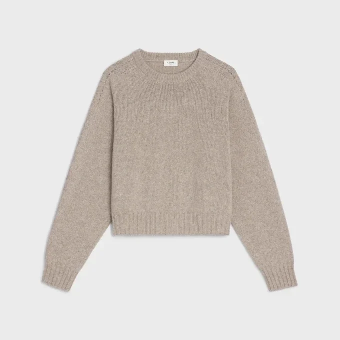 Sweter z okrągłym dekoltem z bezszwowego kaszmiru Sweter z okrągłym dekoltem z bezszwowego kaszmiru