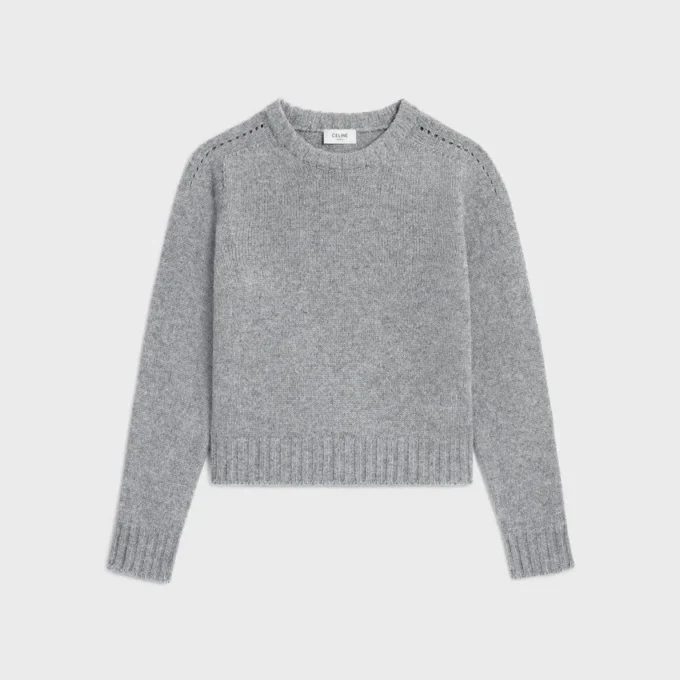 Sweter z okrągłym dekoltem z bezszwowego kaszmiru Sweter z okrągłym dekoltem z bezszwowego kaszmiru