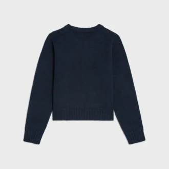 Sweter z okrągłym dekoltem z bezszwowego kaszmiru