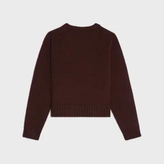 Sweter z okrągłym dekoltem z bezszwowego kaszmiru
