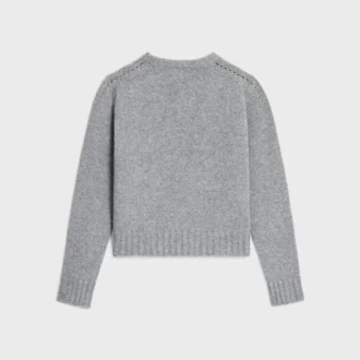 Sweter z okrągłym dekoltem z bezszwowego kaszmiru