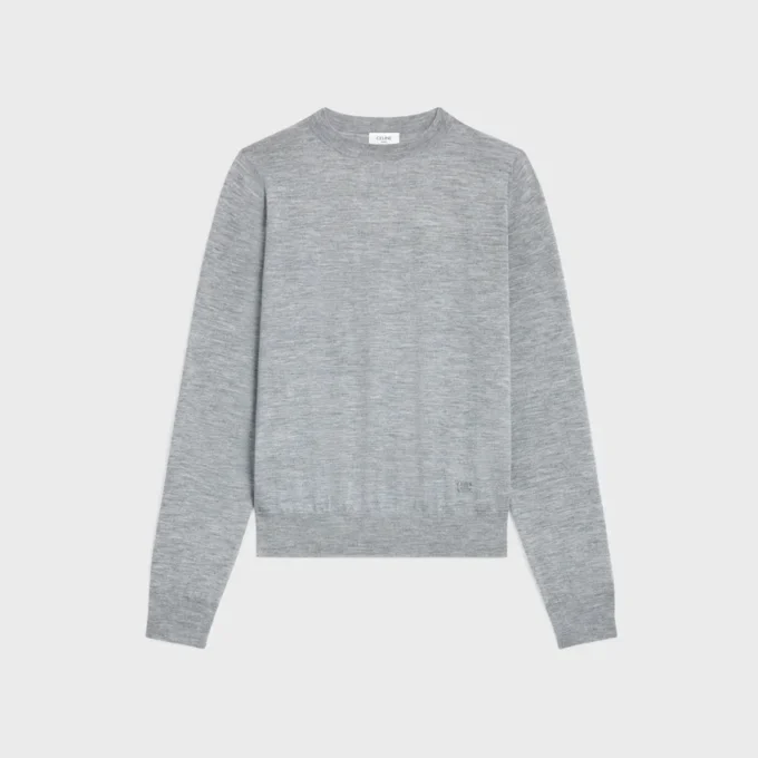 Sweter z okrągłym dekoltem z cienkiego kaszmiru Sweter z okrągłym dekoltem z cienkiego kaszmiru