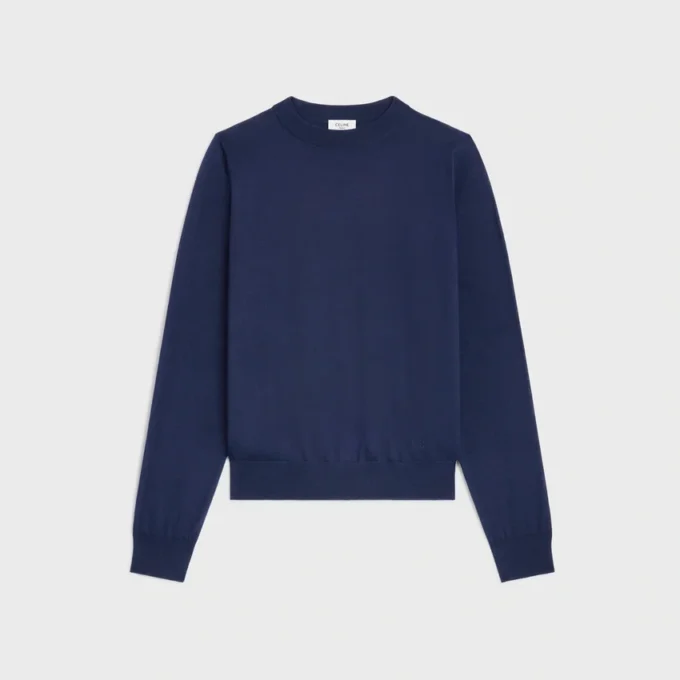 Sweter z okrągłym dekoltem z cienkiego kaszmiru Sweter z okrągłym dekoltem z cienkiego kaszmiru