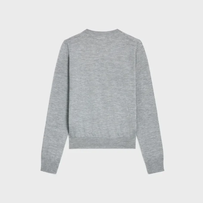 Sweter z okrągłym dekoltem z cienkiego kaszmiru Sweter z okrągłym dekoltem z cienkiego kaszmiru